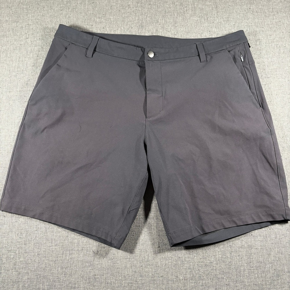 Lululemon Commission Shorts Mens 40 Gray Technical Chino Golf Stretch 9" Inseam